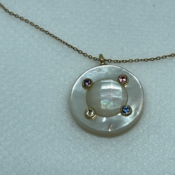 TOUS 18K real solid gold and real stones and 1 diamond necklace - Picture 5 of 9